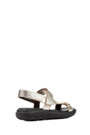 Geox Women's Gold Spherica Ec5w Leather Sandals | Derimod