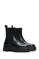 Women's Black Leather Thick Soled Chelsea Boots | Derimod