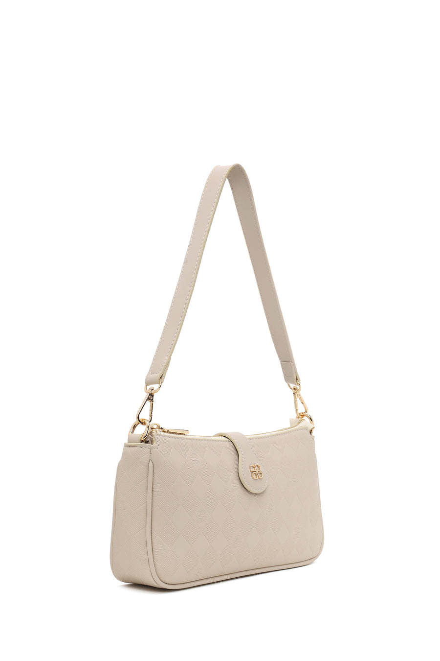 Woman Cream Printed Mini Shoulder Bag