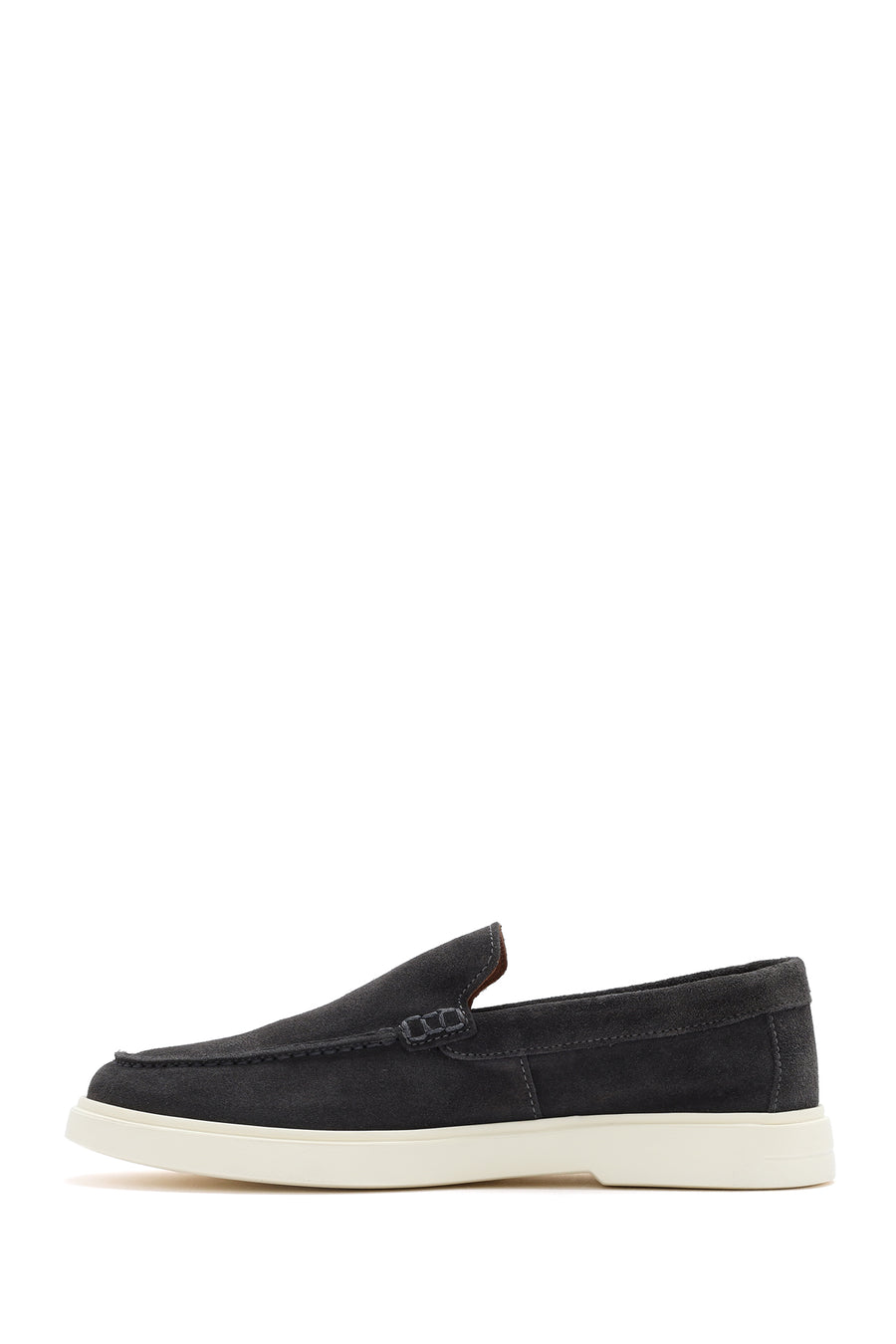 Erkek Gri Süet Deri Casual Loafer