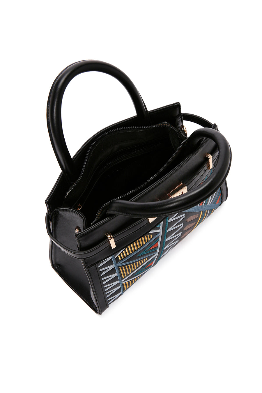 Women's Black Printed Long Shoulder Bag