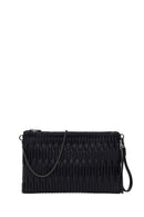 Woman Black Chain-Strap Patterned Clutch Bag | Derimod
