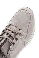 Women's Beige Lace-Up Suede Leather Sneaker | Derimod