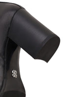 Woman Black Thick-Heeled Leather Chelsea Boots | Derimod