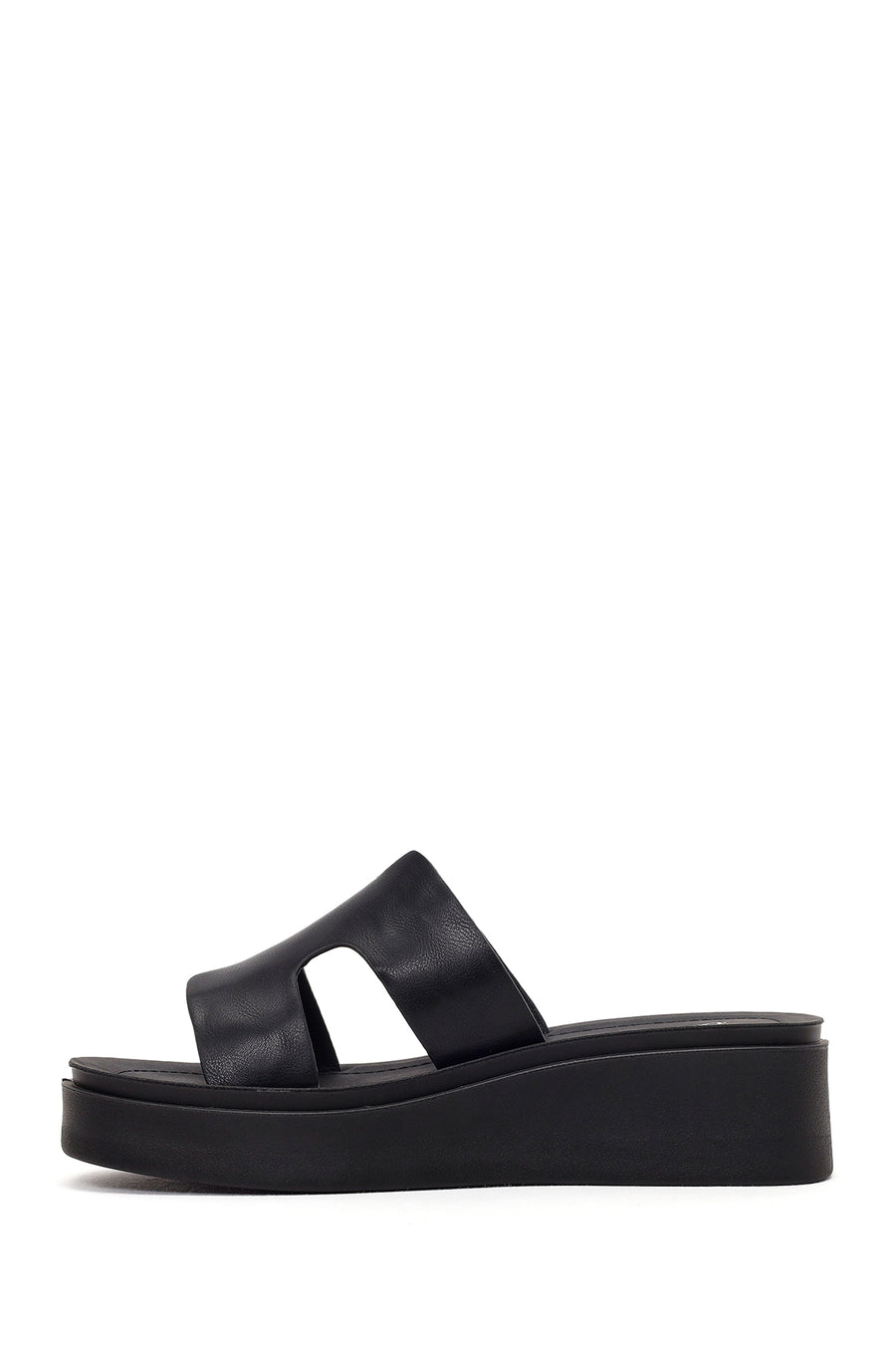 Women's Black Thick Soled Slippers