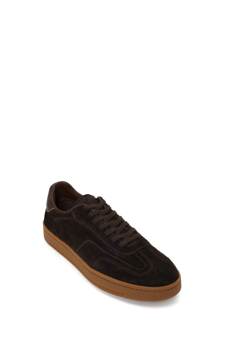 Male Brown Lace-Up Thick-Soled Suede Leather Sneaker