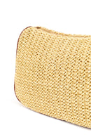 Woman Beige Long-Strap Wicker Crossbody Bag | Derimod