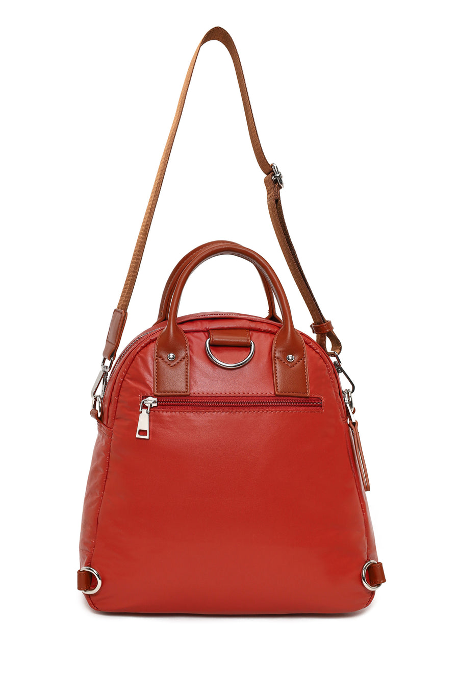 Woman Orange Long-Strap Backpack