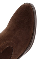 Women's Brown Chunky Heel Suede Leather Cowboy Boots | Derimod