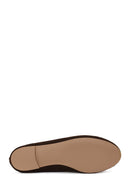 Kadın Kahverengi Tokalı Süet Deri Maskülen Loafer | Derimod