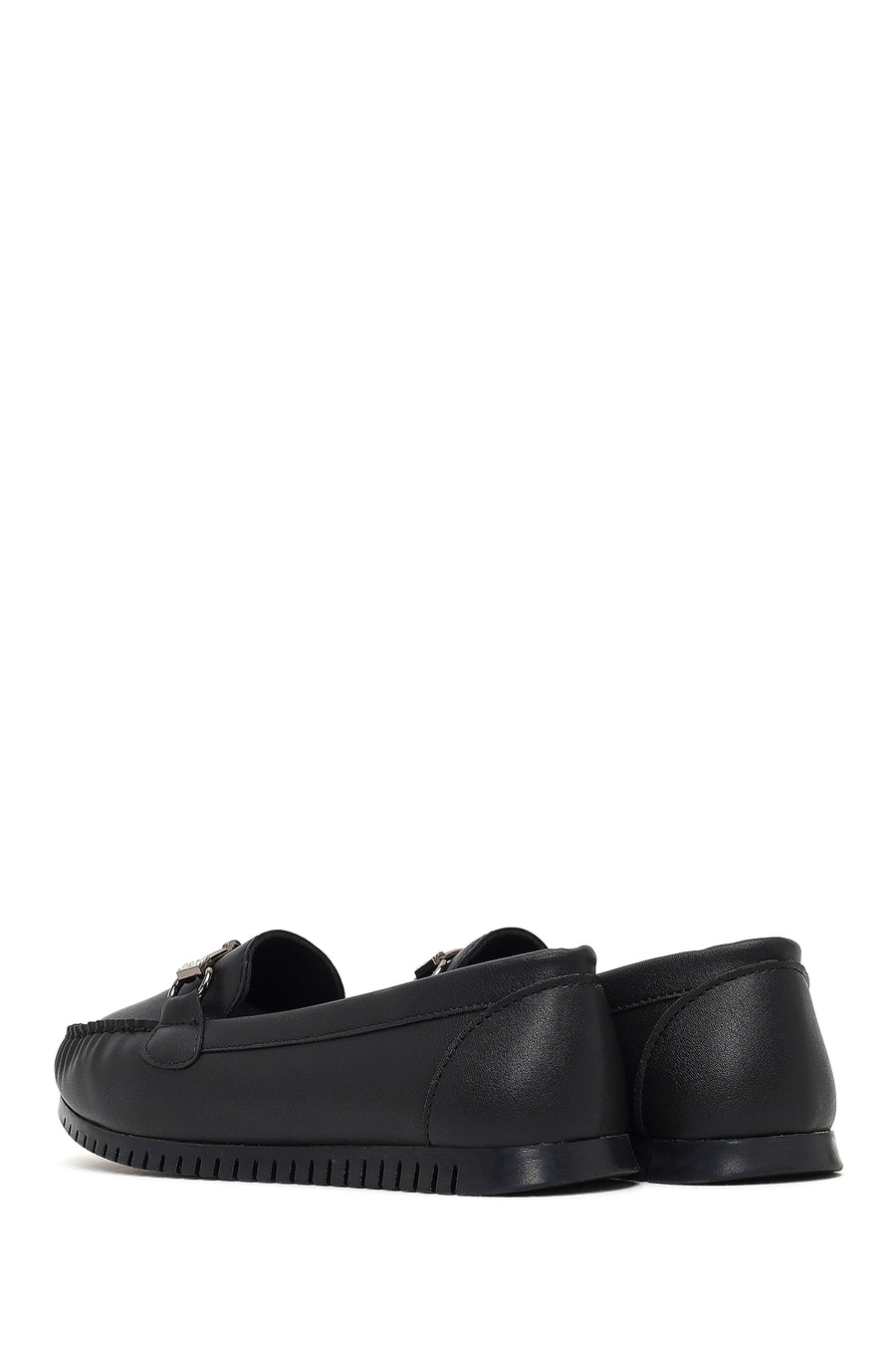 Kadın Siyah Tokalı Loafer