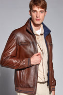 Jason Men's Leather Jacket | Derimod