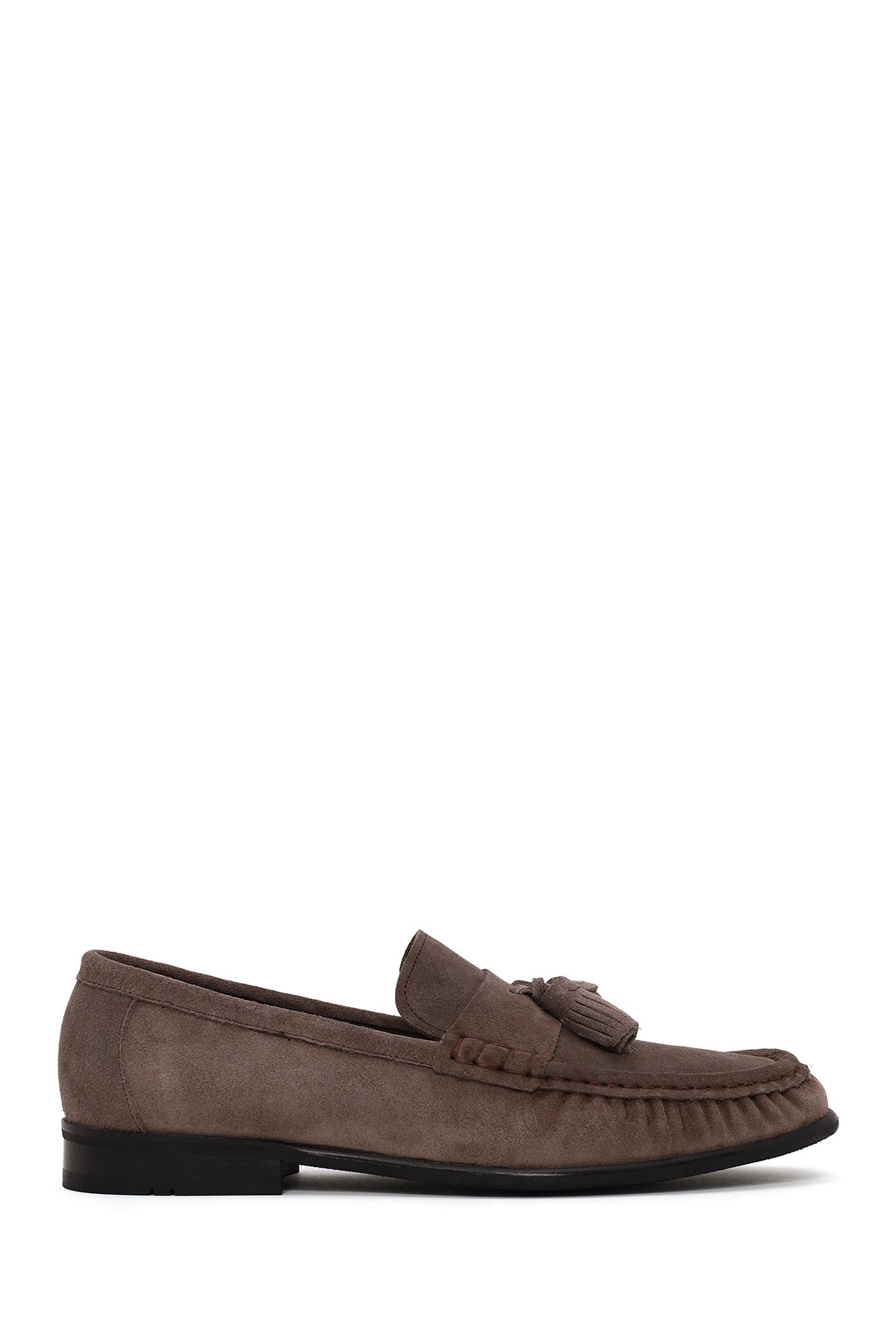 Erkek Gri Püsküllü Süet Deri Casual Loafer 26SFD603510 | Derimod