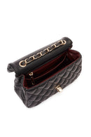 Women's Black Long Strap Quilted Mini Crossbody Bag | Derimod