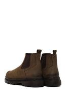 Male Beige Thick-Soled Nubuck Leather Chelsea Boots | Derimod