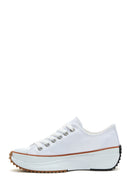 Women's White Thick Soled Fabric Sneaker | Derimod