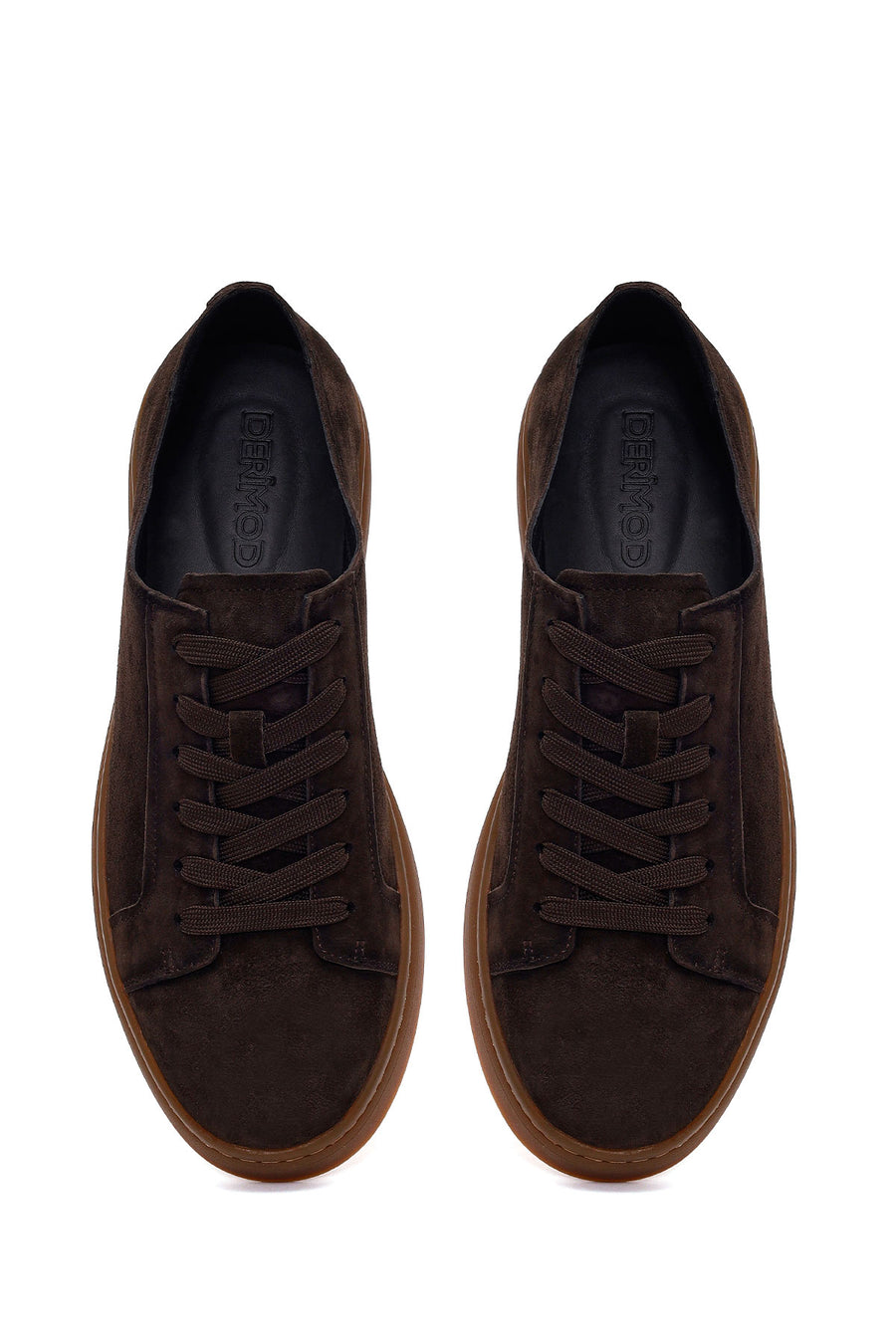 Male Brown Lace-Up Suede Leather Sneaker