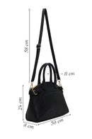 Woman Black Long-Strap Croc-Pattern Classic Shoulder Bag | Derimod