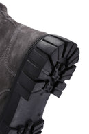 Men's Anthracite Zippered Suede Leather Casual Boots | Derimod