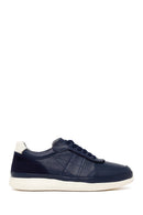 Male Navy Lace-up Leather Casual Sneaker | Derimod