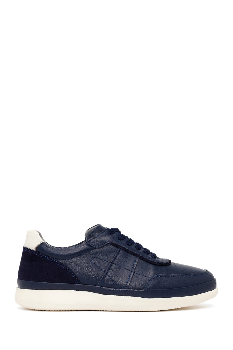 Male Navy Lace-up Leather Casual Sneaker 26SFD675314 | Derimod