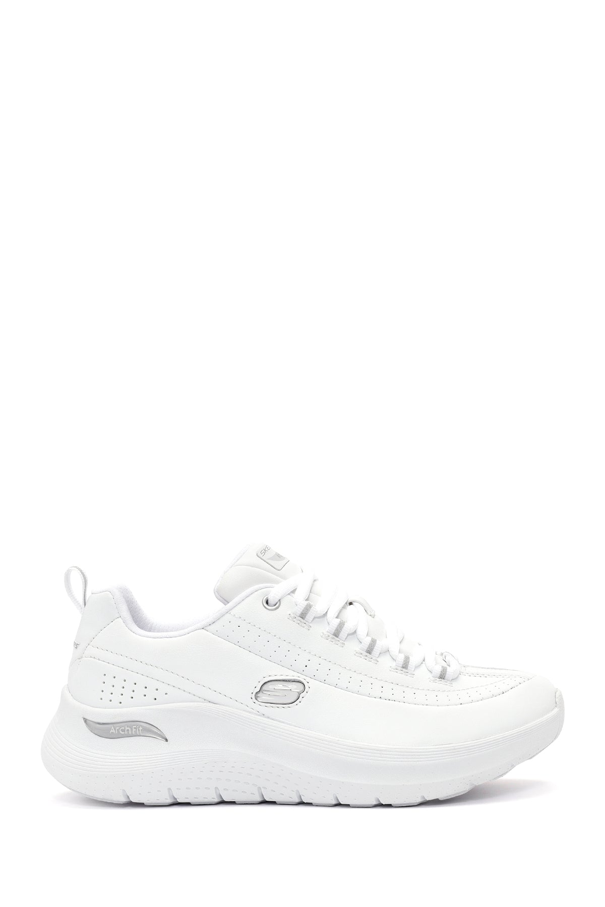 Skechers Women's White Arch Fit Lace-Up Chunky Sole Sneakers 150061TK WSL | Derimod