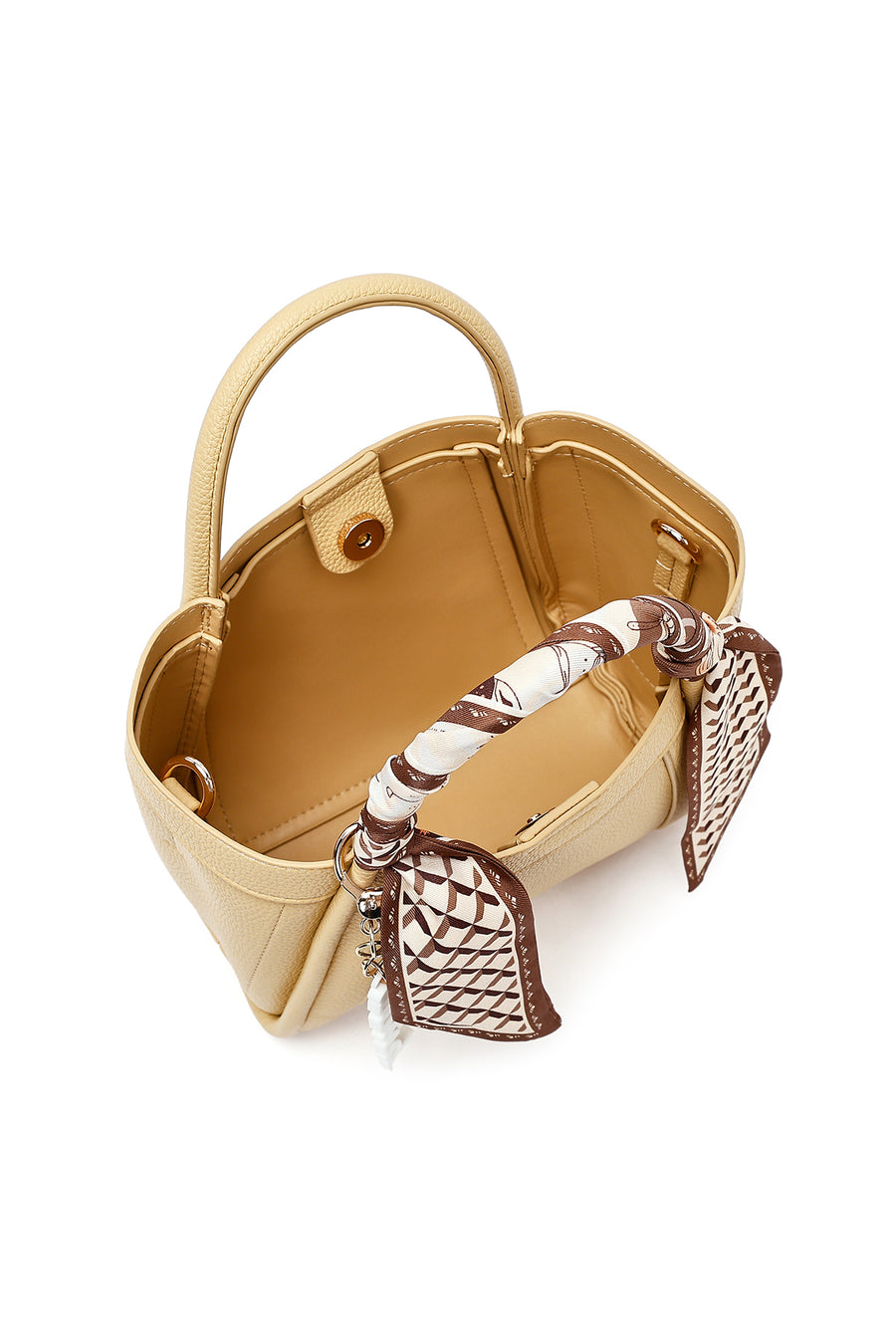 Women's Yellow Long Strap Accessorized Shoulder Bag