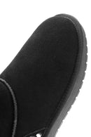 Women's Black Fur Detailed Suede Leather Boots | Derimod