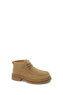 Male Beige Lace-Up Thick-Soled Suede Casual Boots | Derimod