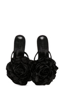 Women's Black Accessory Detailed Thin Heeled Slippers | Derimod