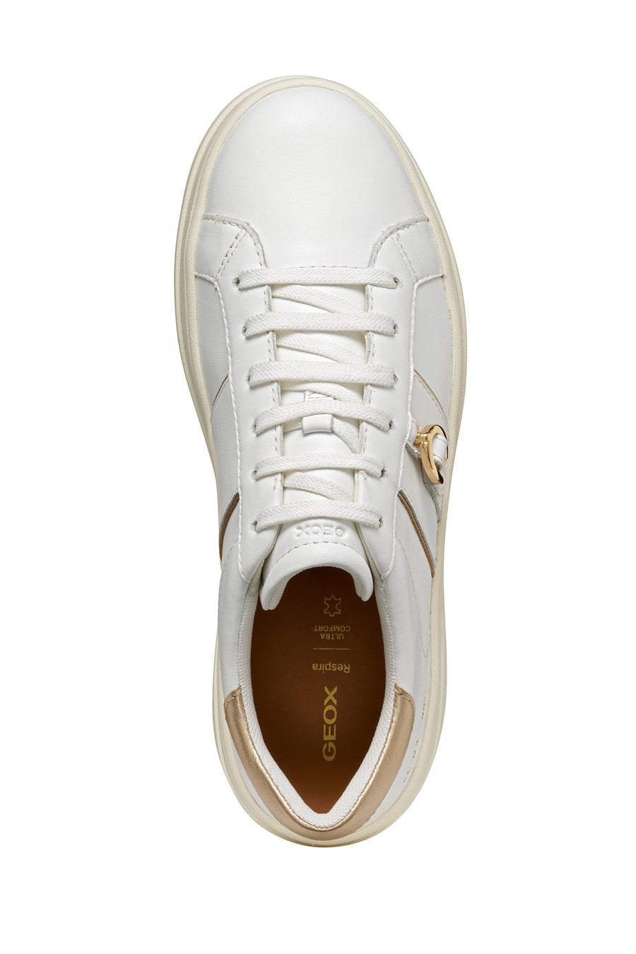 Geox Kadın Beyaz D Spherıca Ecub-2 B - Nappa+Me Bağcıklı Kalın Tabanlı Deri Sneaker