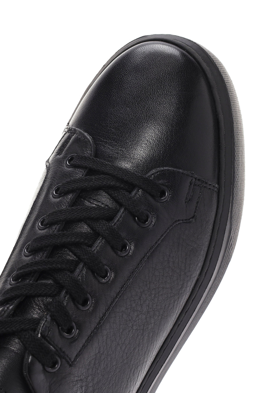 Men's Black Lace-up Leather Sneaker