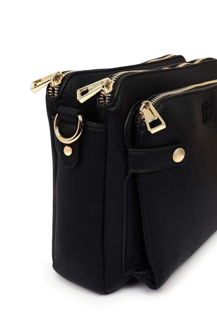Woman Black Long-Strap Crossbody Bag