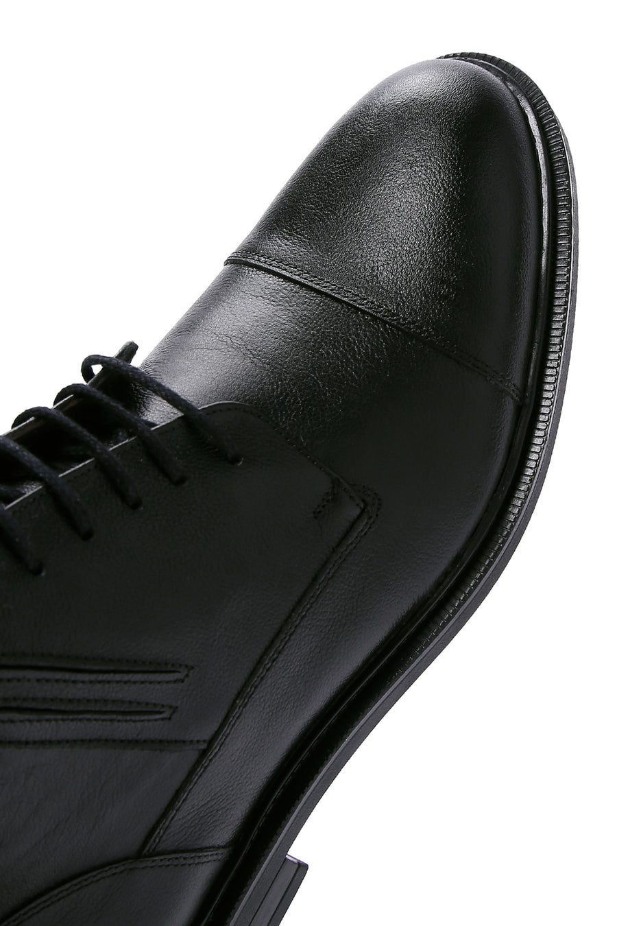 Men's Black Leather Zippered Casual Boots