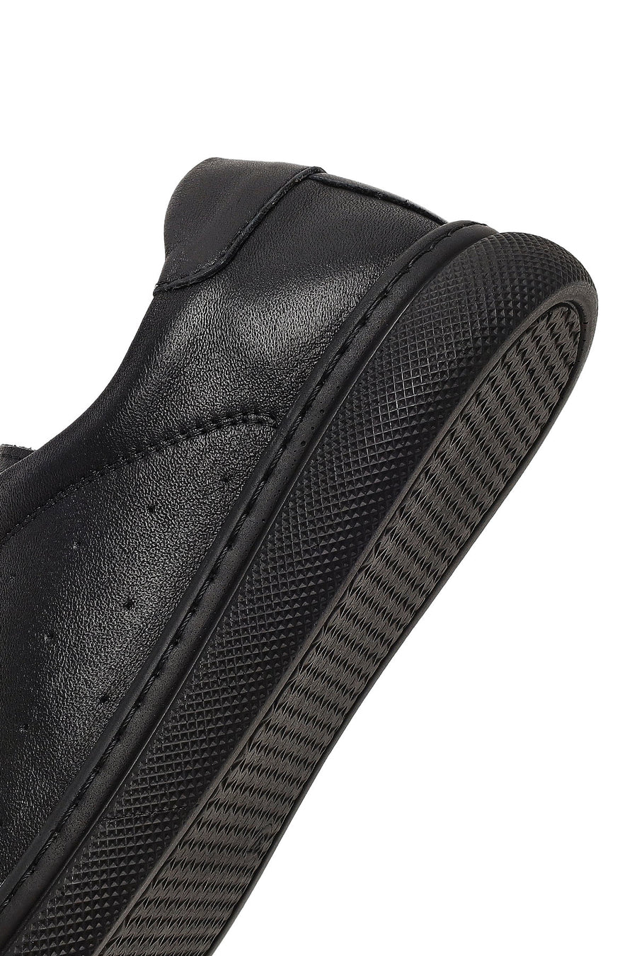 Kadın Siyah Bağcıklı Deri Sneaker