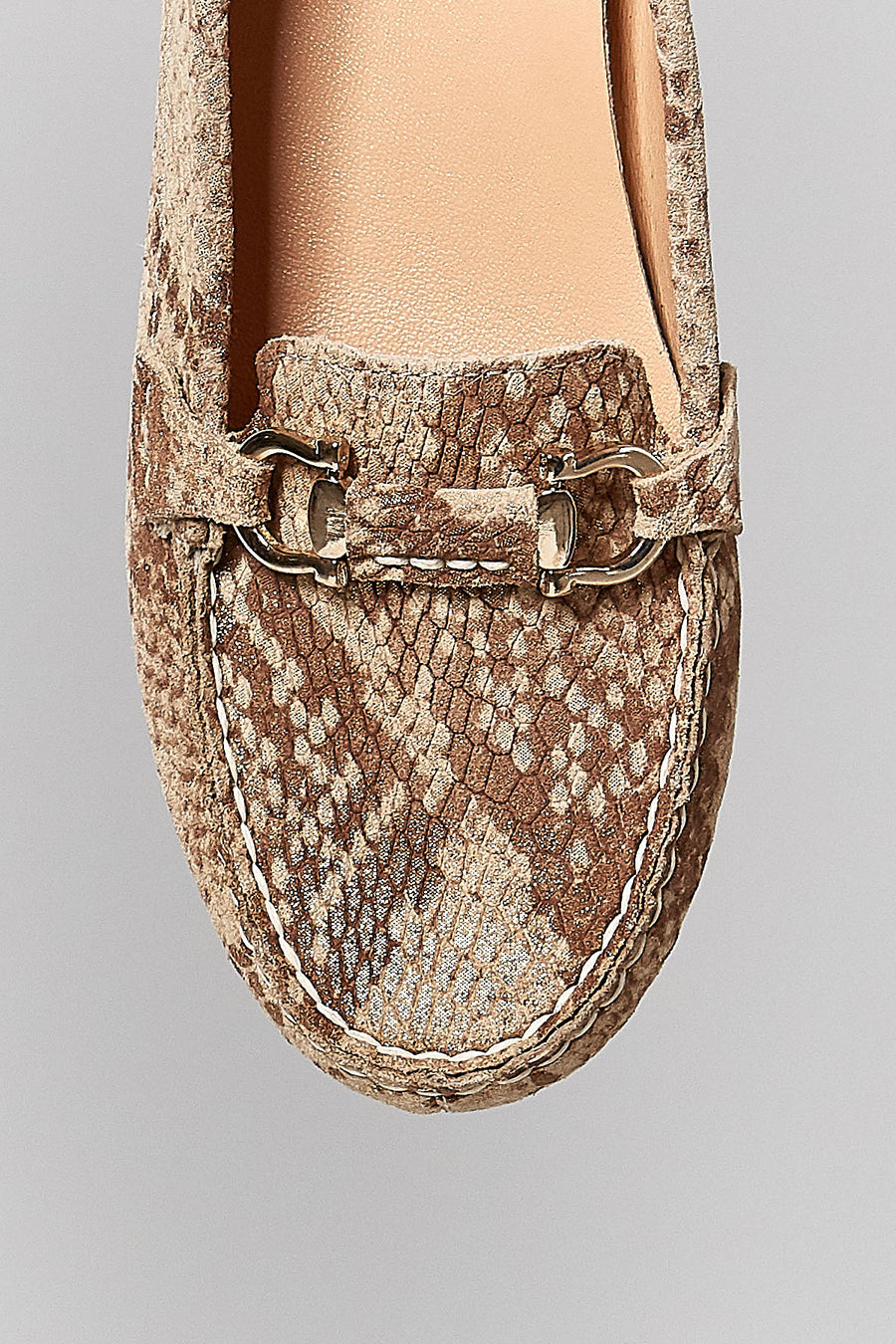 Snake Patterned Women's Leather Loafer