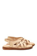 Kadın Bej Deri Comfort Sandalet | Derimod