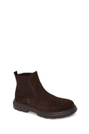 Male Brown Thick-Soled Suede Casual Chelsea Boots | Derimod
