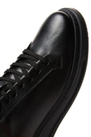 Male Black Lace-Up Thick-Soled Leather Sneaker | Derimod