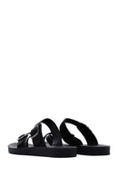 Women's Black Stone Flip Flops | Derimod