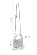 Woman Silver Long-Strap Knitted Mini Shoulder Bag | Derimod