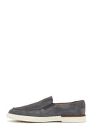 Men's Gray Suede Leather Casual Loafer | Derimod