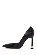 Women's Black Thin High Heels Leather Stiletto | Derimod