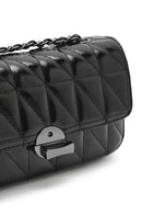 Women's Black Chain Strap Mini Quilted Crossbody Bag | Derimod