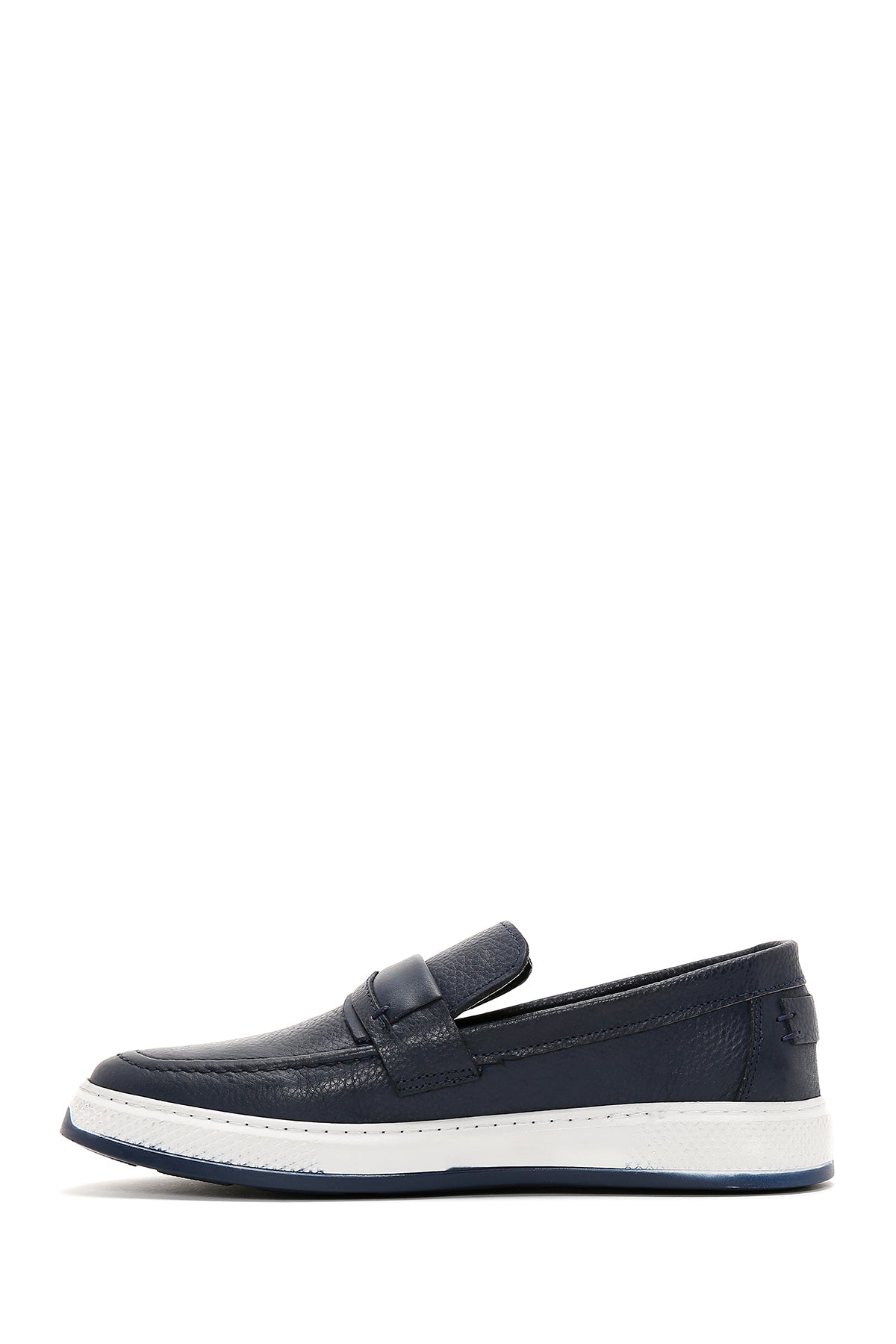 Erkek Lacivert Deri Casual Loafer