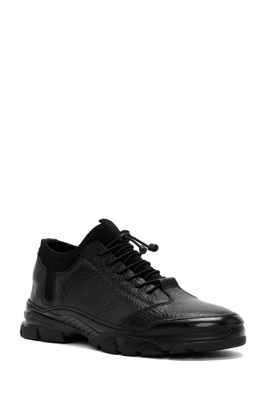 Men's Black Lace-up Leather Casual Shoes