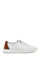 Kadın Beyaz Bağcıklı Deri Sneaker | Derimod