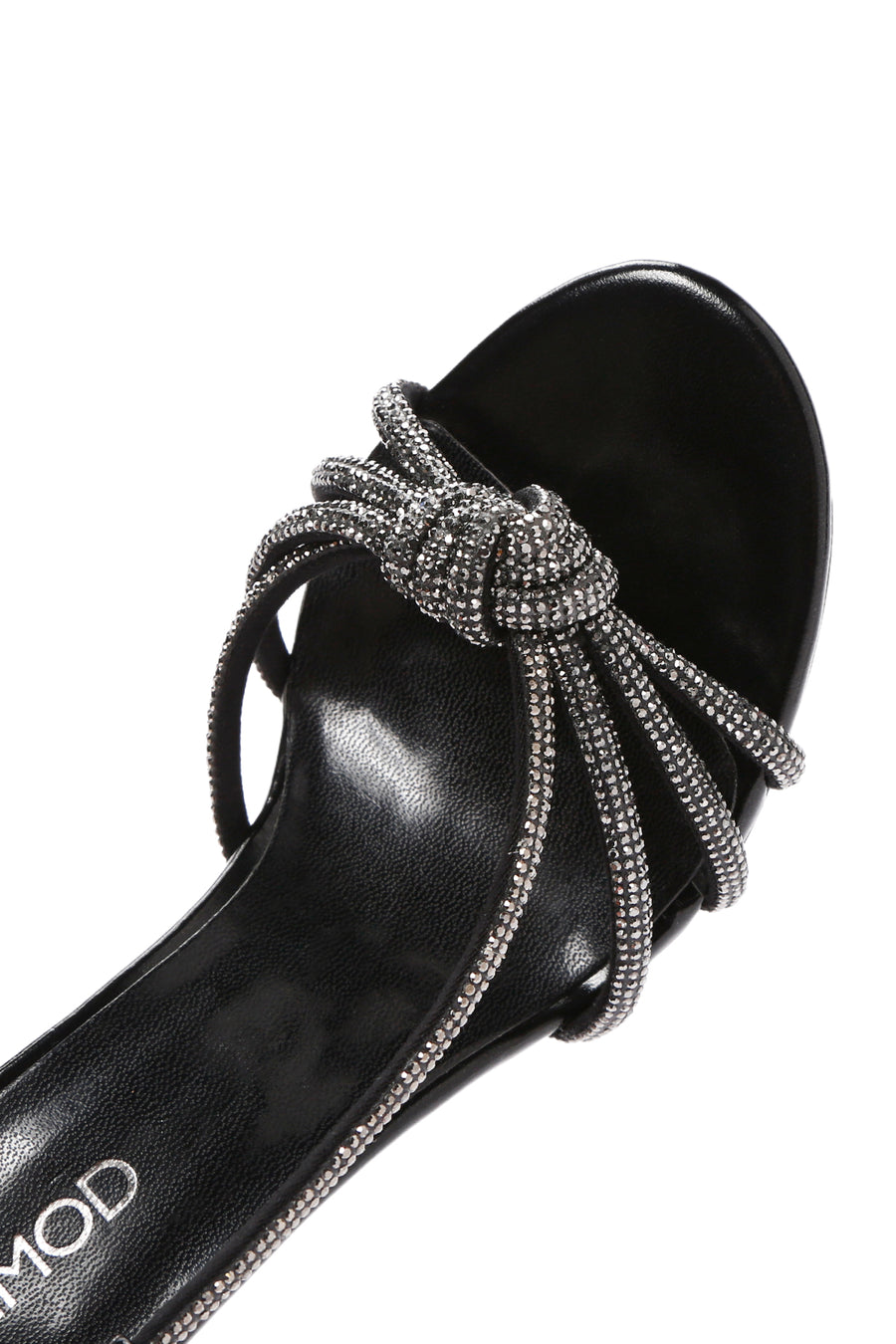Women's Black Stone Thin Heel Sandals