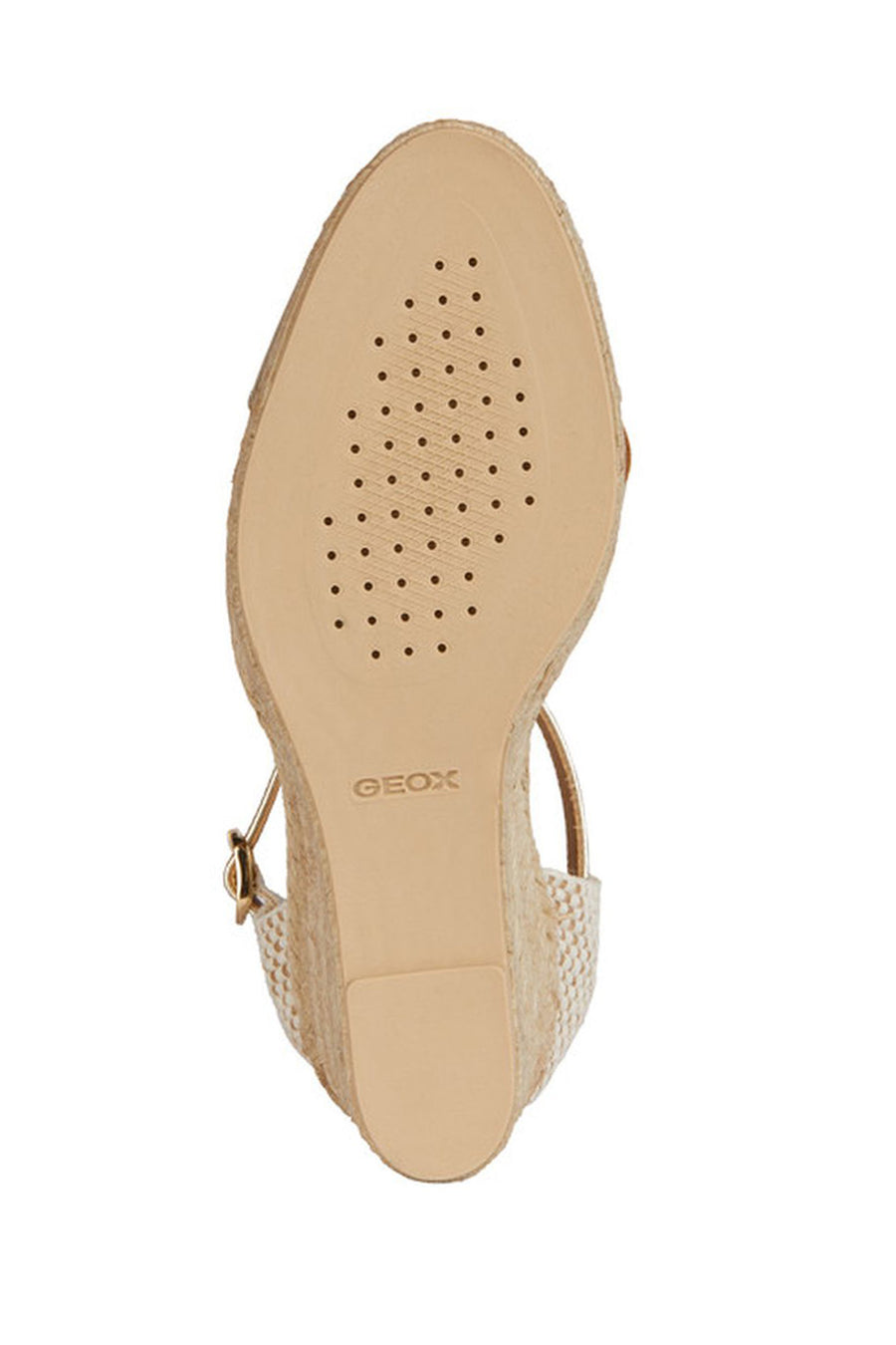 Geox Women's Gold Gelsa Ankle Strap Wedge Heel Espadrille