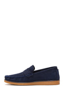 Erkek Lacivert Deri Casual Loafer | Derimod